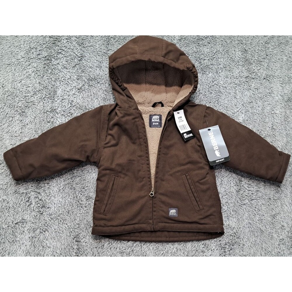 BERNE Coat Boys Sz 24 Months Infant Toddler Duck Canvas Quilted Zip Work Chore